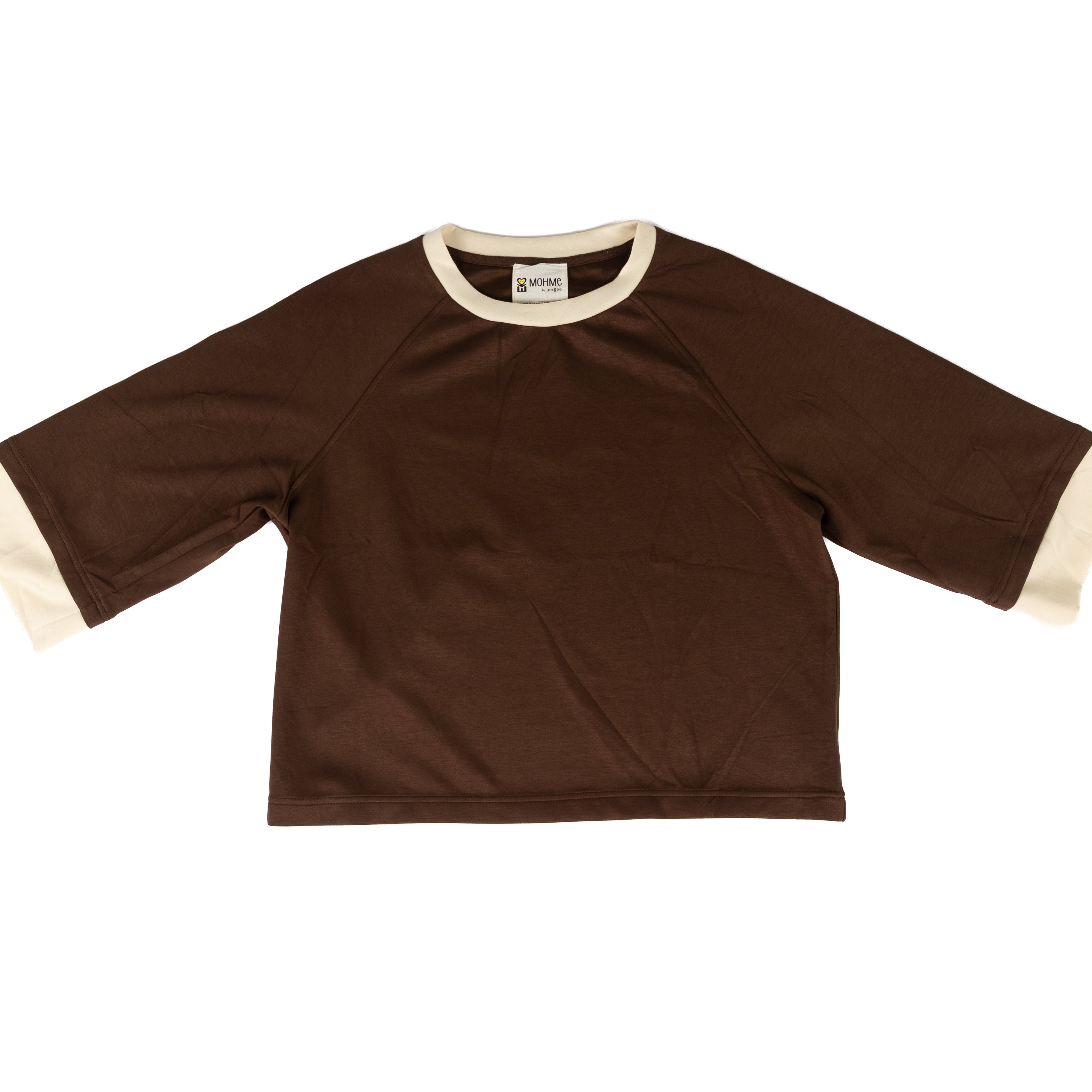 Umgee Women's 1/2 Sleeve Top with Cream Trim 