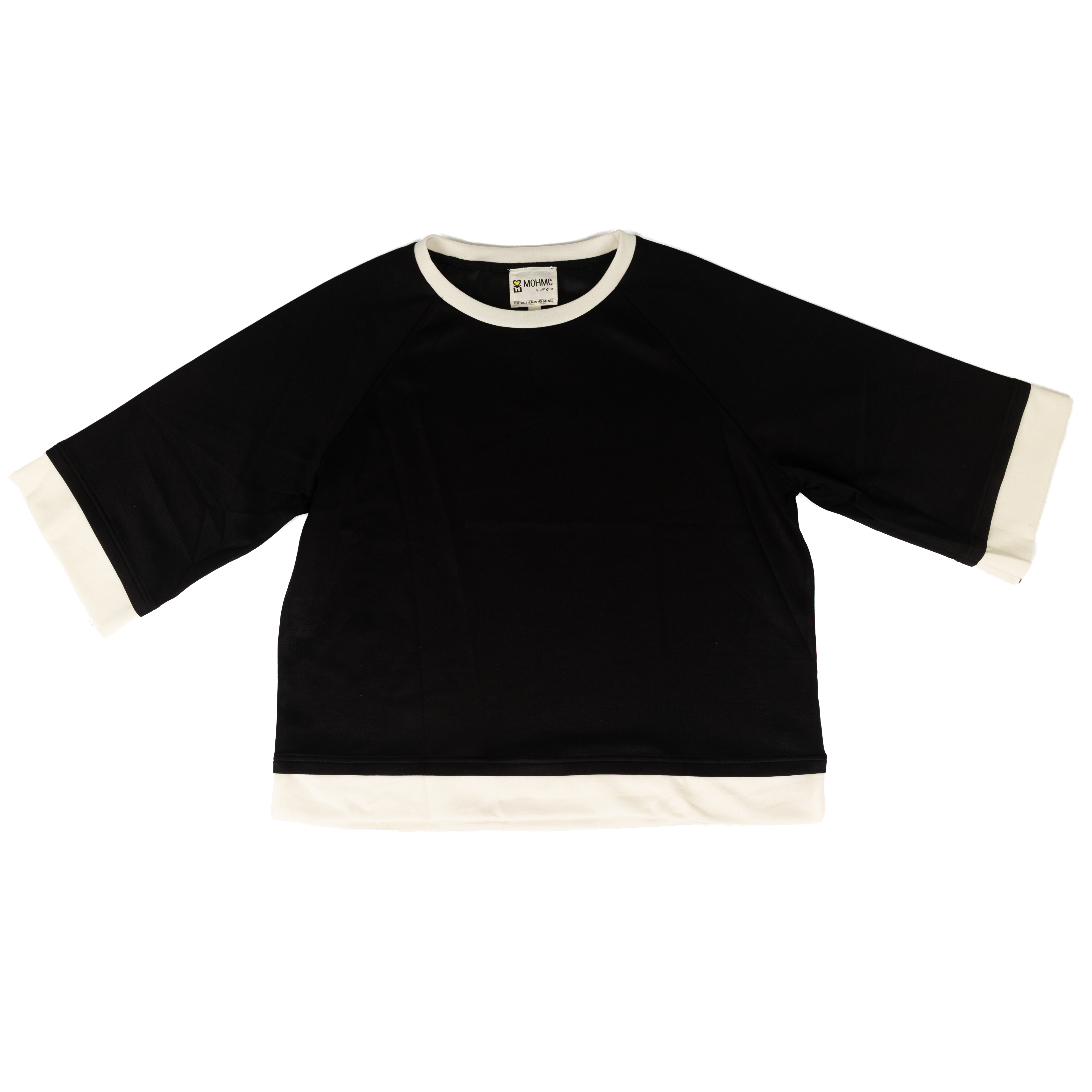 Umgee Women's 1/2 Sleeve Top with Cream Trim 