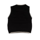 Turquoise Haven Women's Black and Cream Sleeveless Sweater Vest 