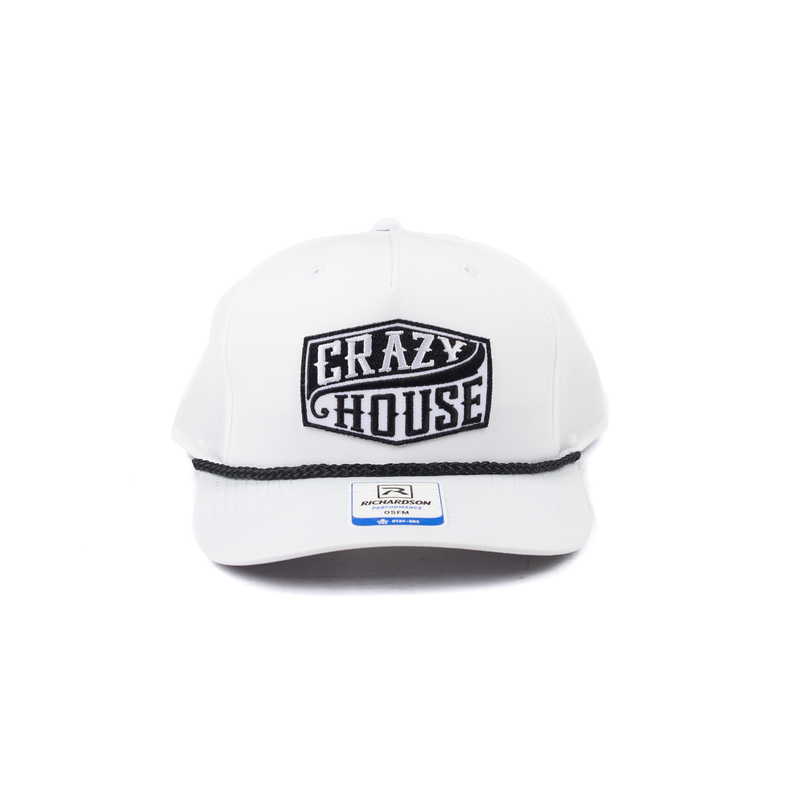 Crazy House White Snapback with Black and White Patch