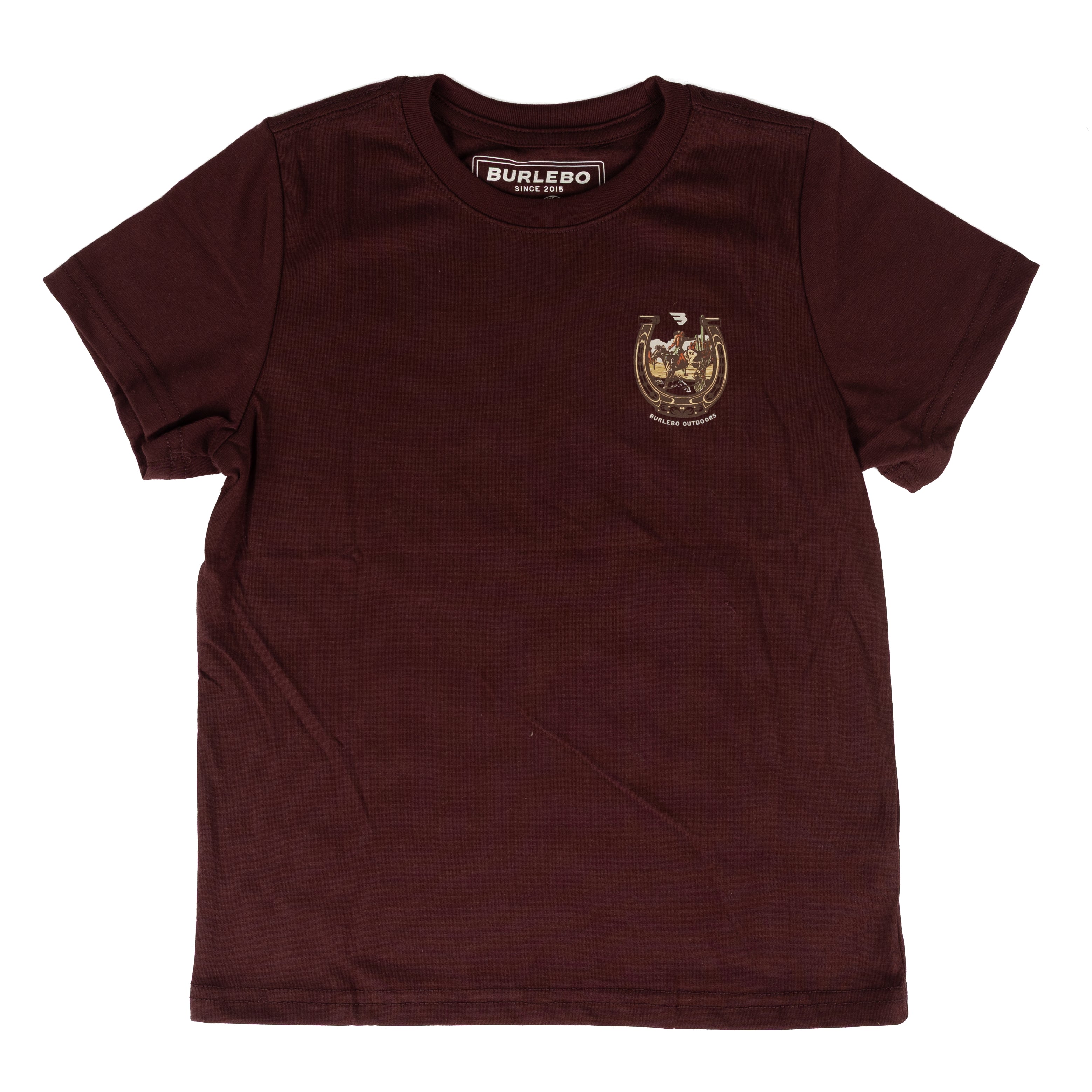 Burlebo Men's Maroon Horseshoe Short Sleeve Tee SST-HORS-MAR