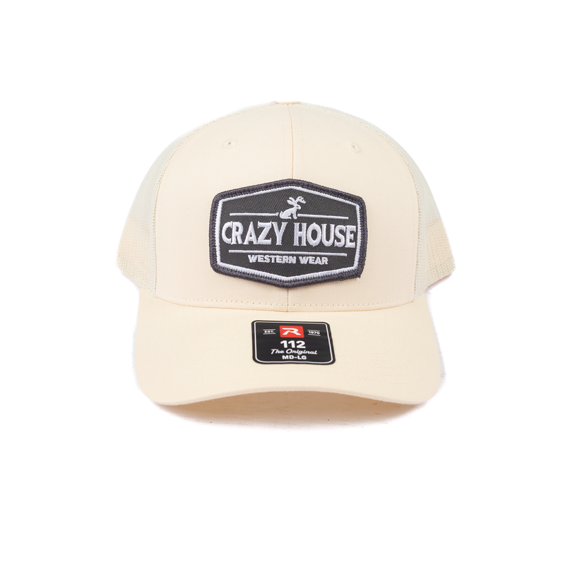 Crazy House Cream Cap with Gray Patch