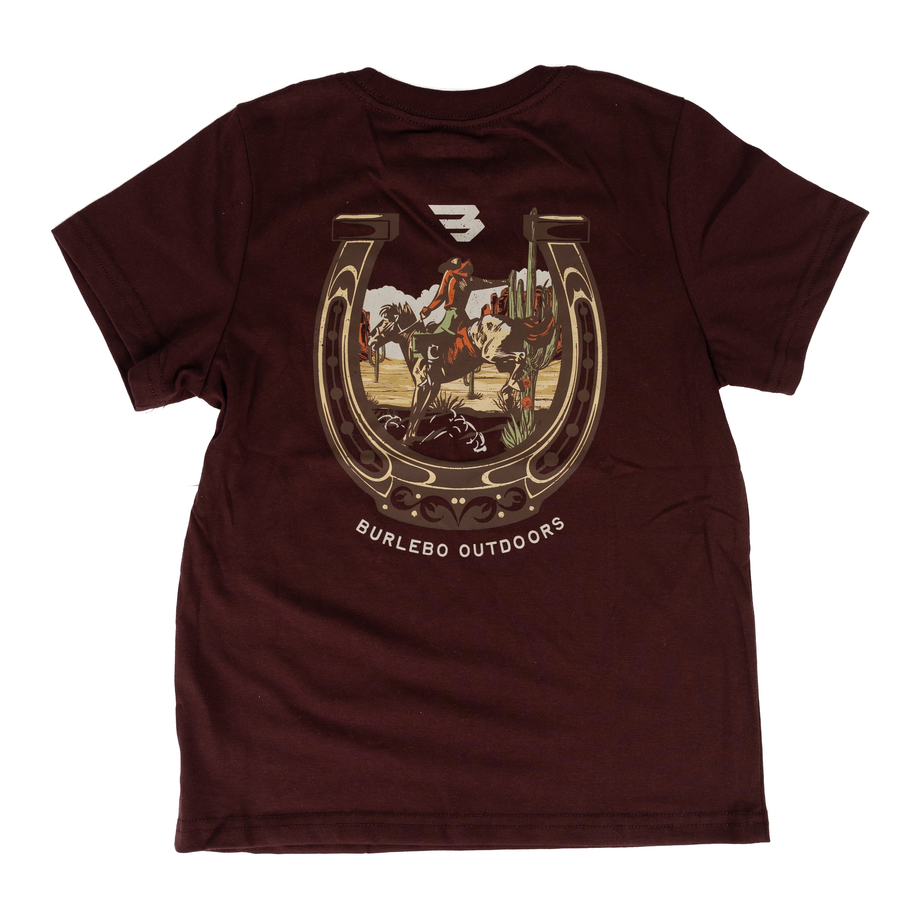 Burlebo Men's Maroon Horseshoe Short Sleeve Tee SST-HORS-MAR