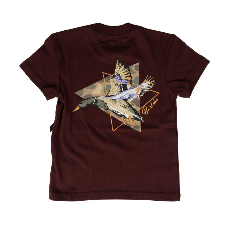 Burlebo Boy's Maroon Pintail Diving Duck Short Sleeve T-shirt Y-SST-PTRI-MAR