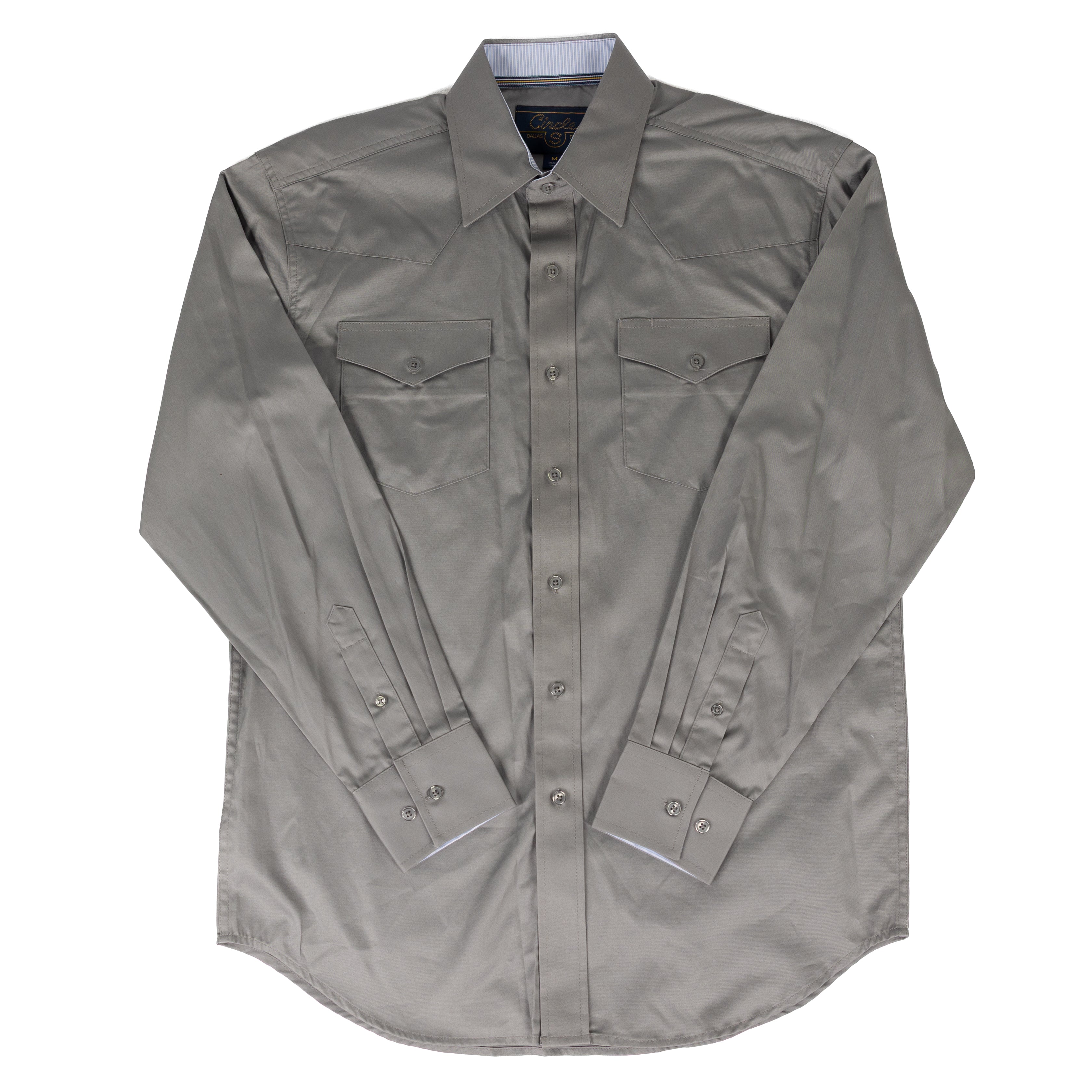 Circle S Men's Gray Long Sleeve Button Up Dress Shirt CSB1000-49