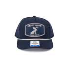 Crazy House Navy Cap with Jackalope Patch and White Rope