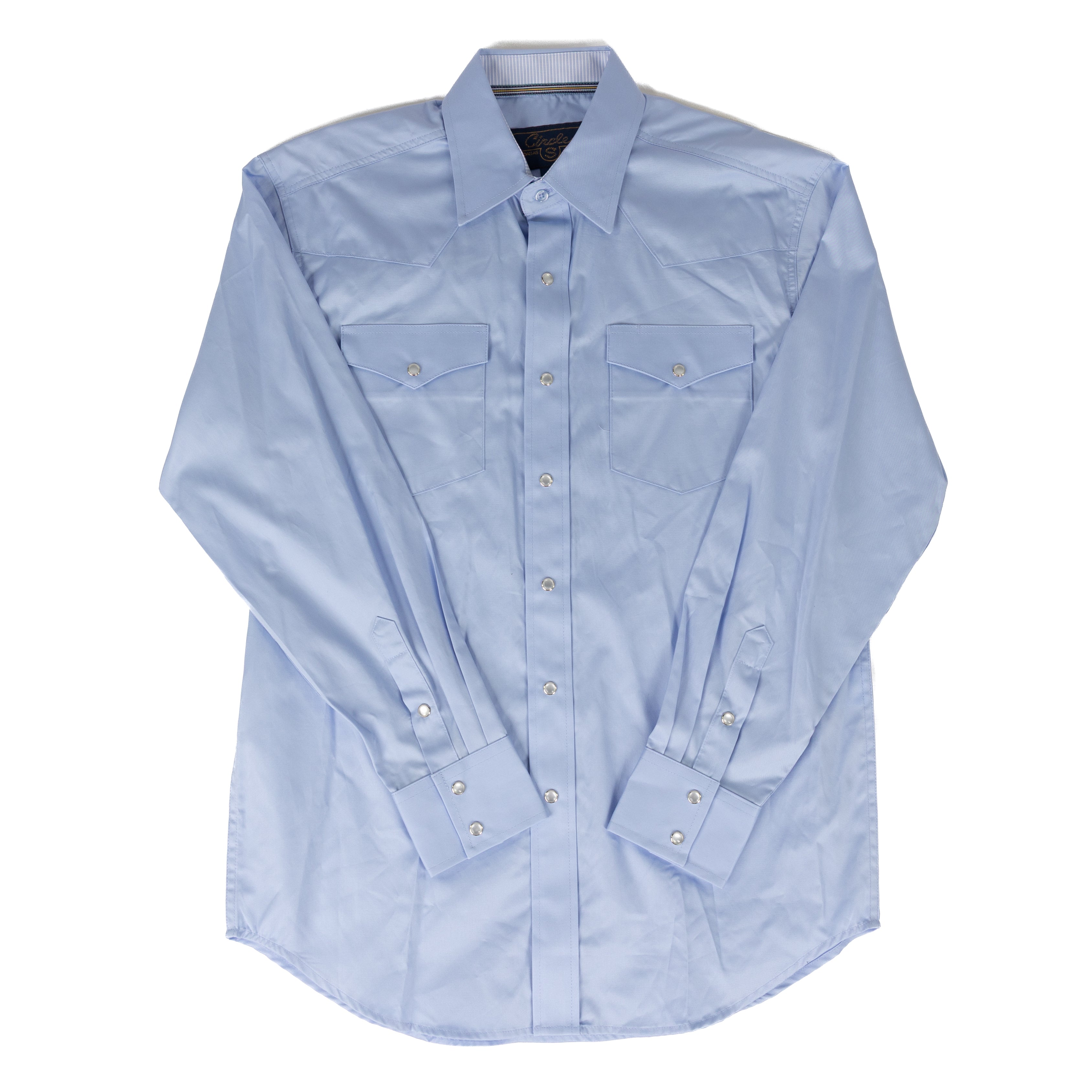 Circle S Men's Long Sleeve Light Blue Snap Dress Shirt CSS2000-14