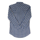 Rock and Roll Men's Long Sleeve Blue Striped Snap Shirt BMN2S09435