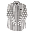 Rock and Roll Men's Gray Striped Long Sleeve Button Up BMB2S09423