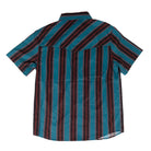 Rock and Roll Men's Short Sleeve Teal Striped Tek Snap Shirt BMN3S09453