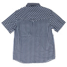 Rock and Roll Men's Short Sleeve Blue Striped Tek Snap Shirt BMN3S09454
