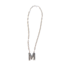 Women's Rhoda Silver Oxidized Ball Letter Necklace T3210
