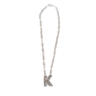 Women's Rhoda Silver Oxidized Ball Letter Necklace T3210