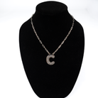 Women's Rhoda Silver Oxidized Ball Letter Necklace T3210