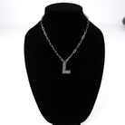 Women's Rhoda Silver Oxidized Ball Letter Necklace T3210