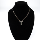 Women's Rhoda Silver Oxidized Ball Letter Necklace T3210