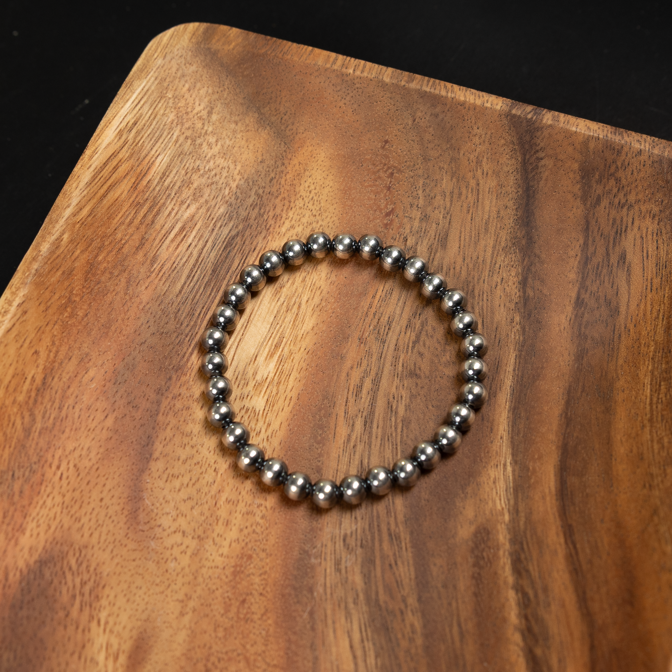 Women's Handmade Silver 6MM Navajo Pearl Bracelet 