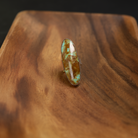 Women's Handmade Turquoise and Brown Long Oval Ring