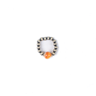 Women's Sunwest Handmade Navajo Pearl and Orange Stone Stretch Ring 