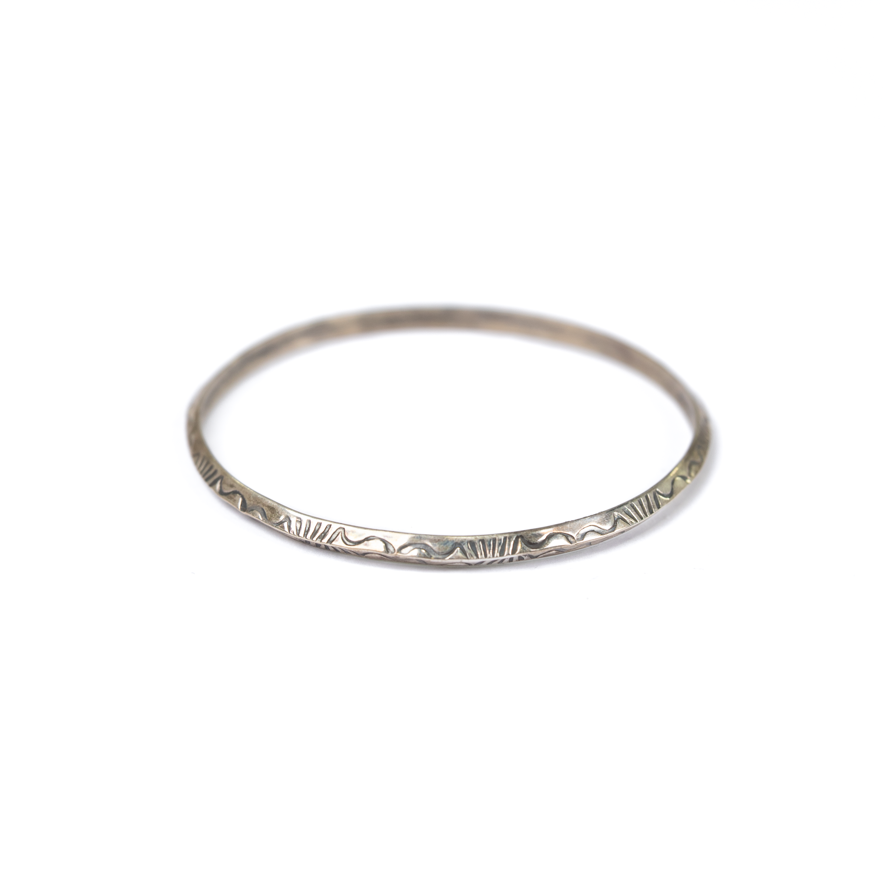 Women's Alzuni Thin Stamped Silver Bracelet 