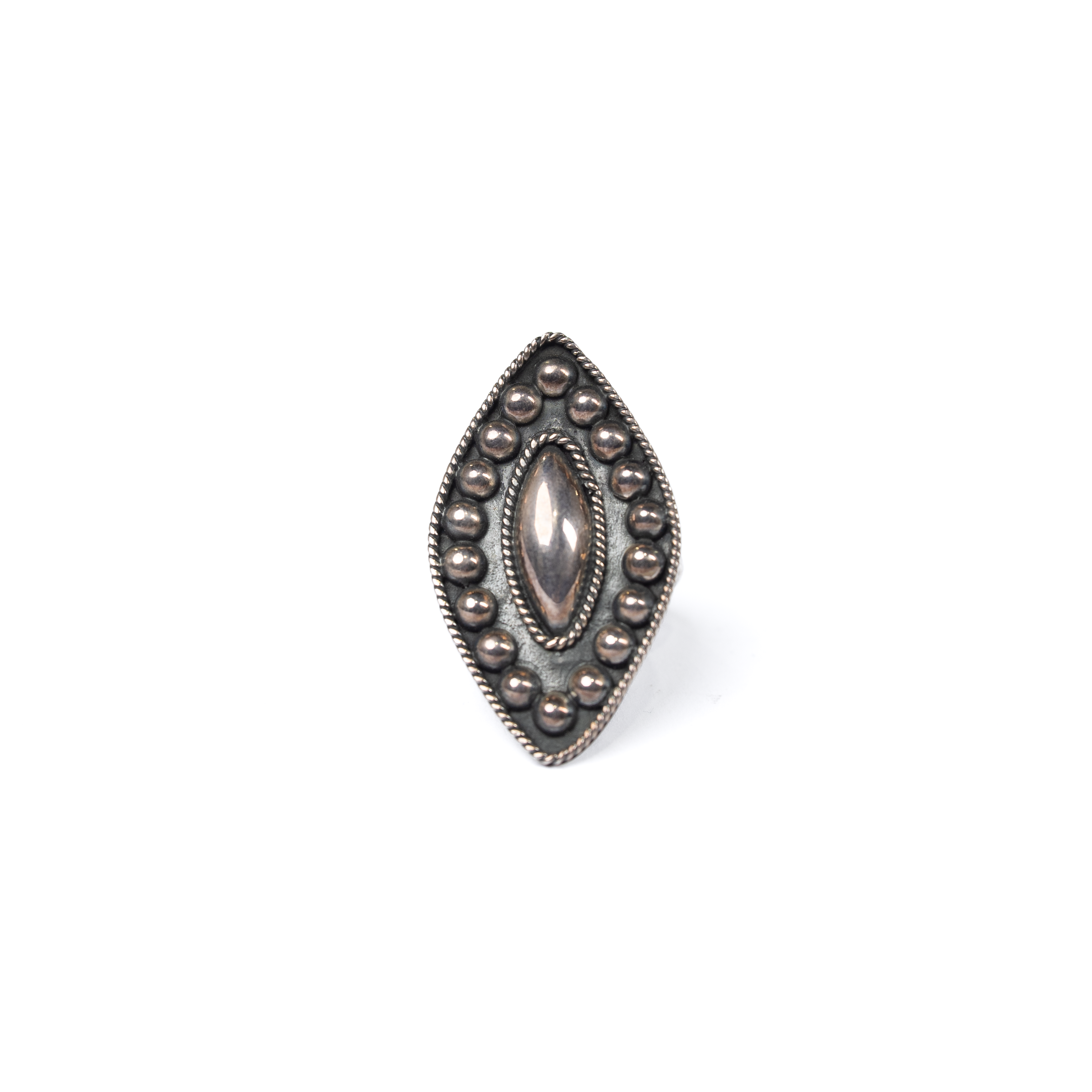 Women's Rhoda Handmade Silver Diamond Ball Stacker Ring