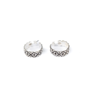 Women's Rhoda Silver Leaf Coffee Bean Post Hoop Earrings 