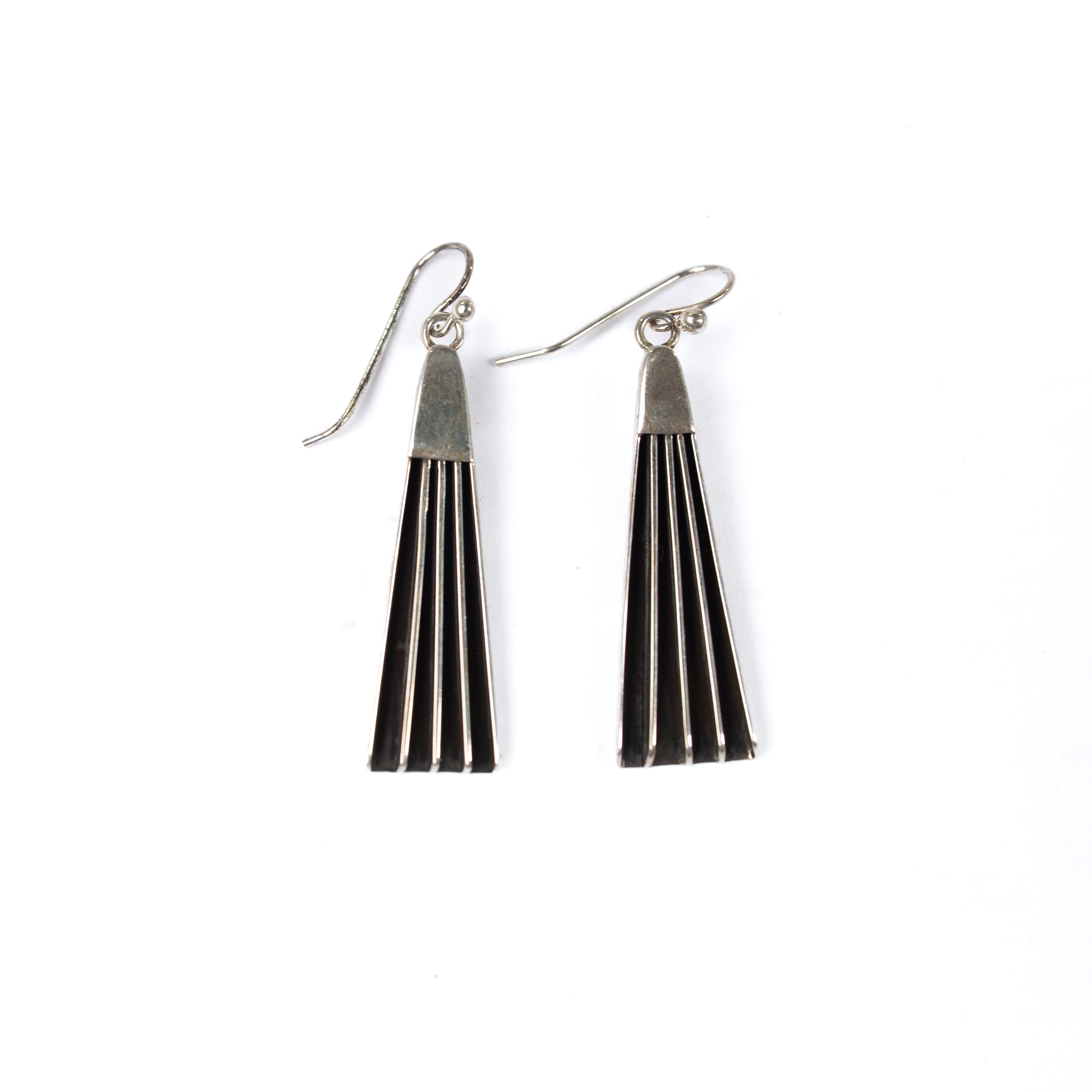 Women's Alzuni Handmade Silver Fan Dangle Earrings 