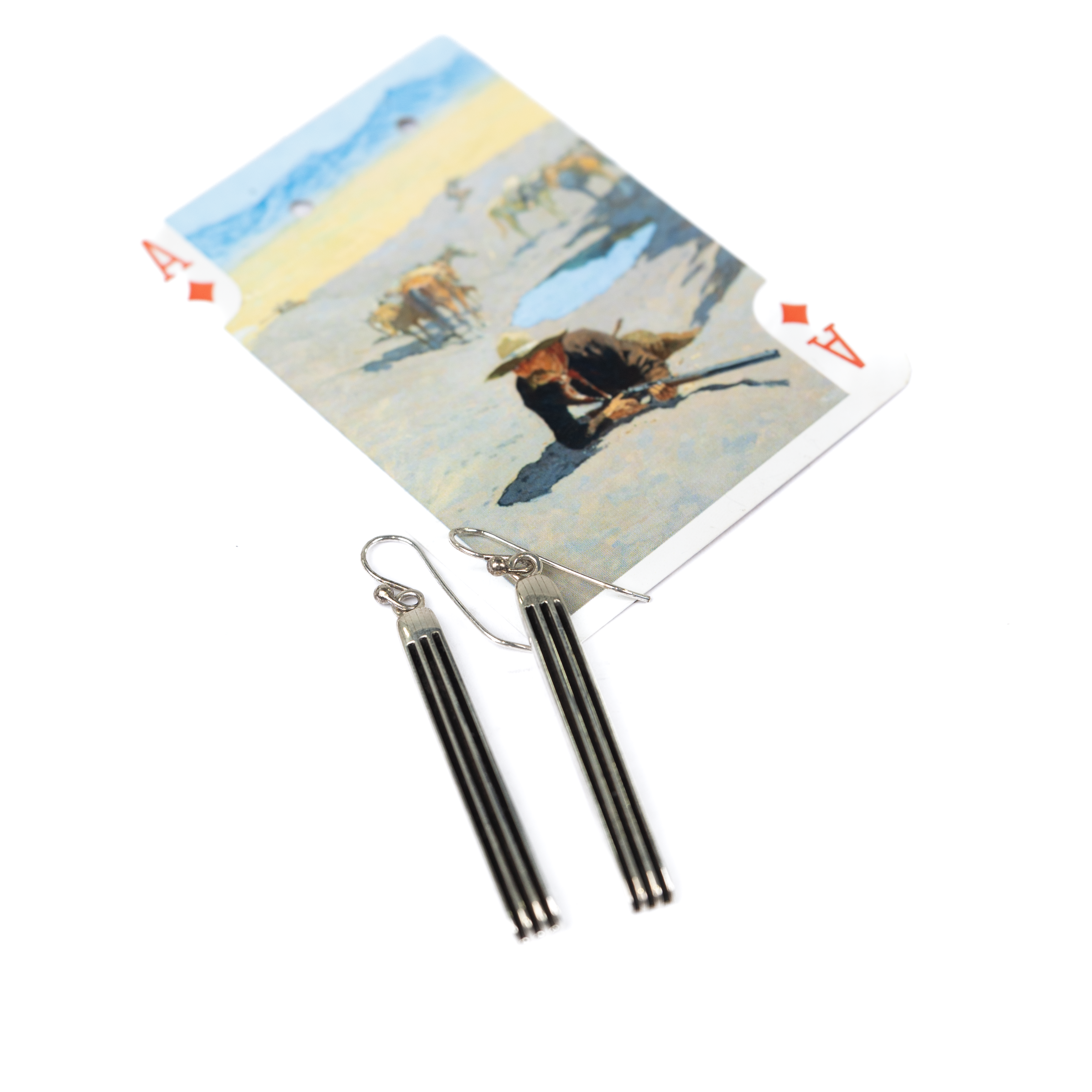 Women's Alzuni Silver Handmade Dangle Bar Earrings 