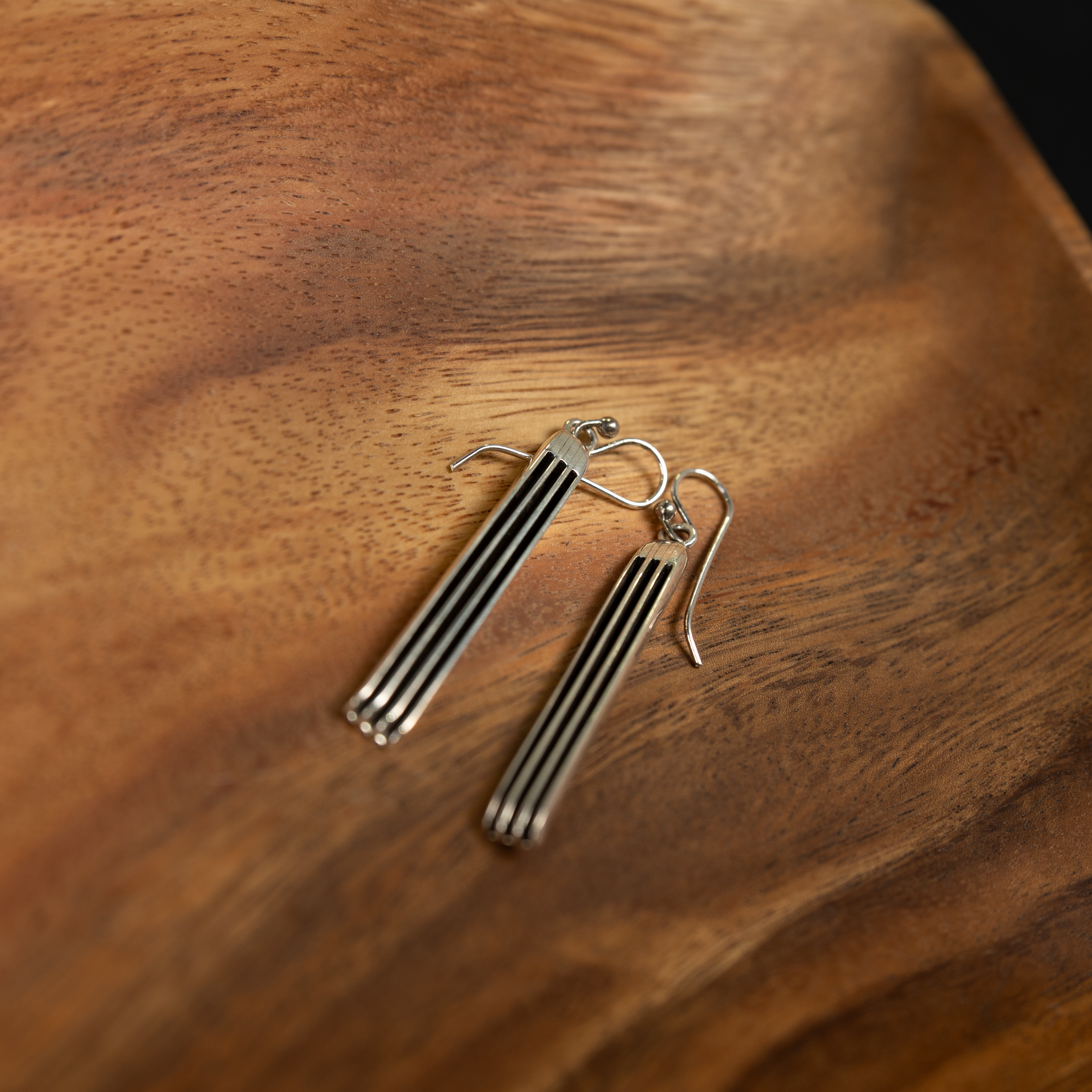 Women's Alzuni Silver Handmade Dangle Bar Earrings 