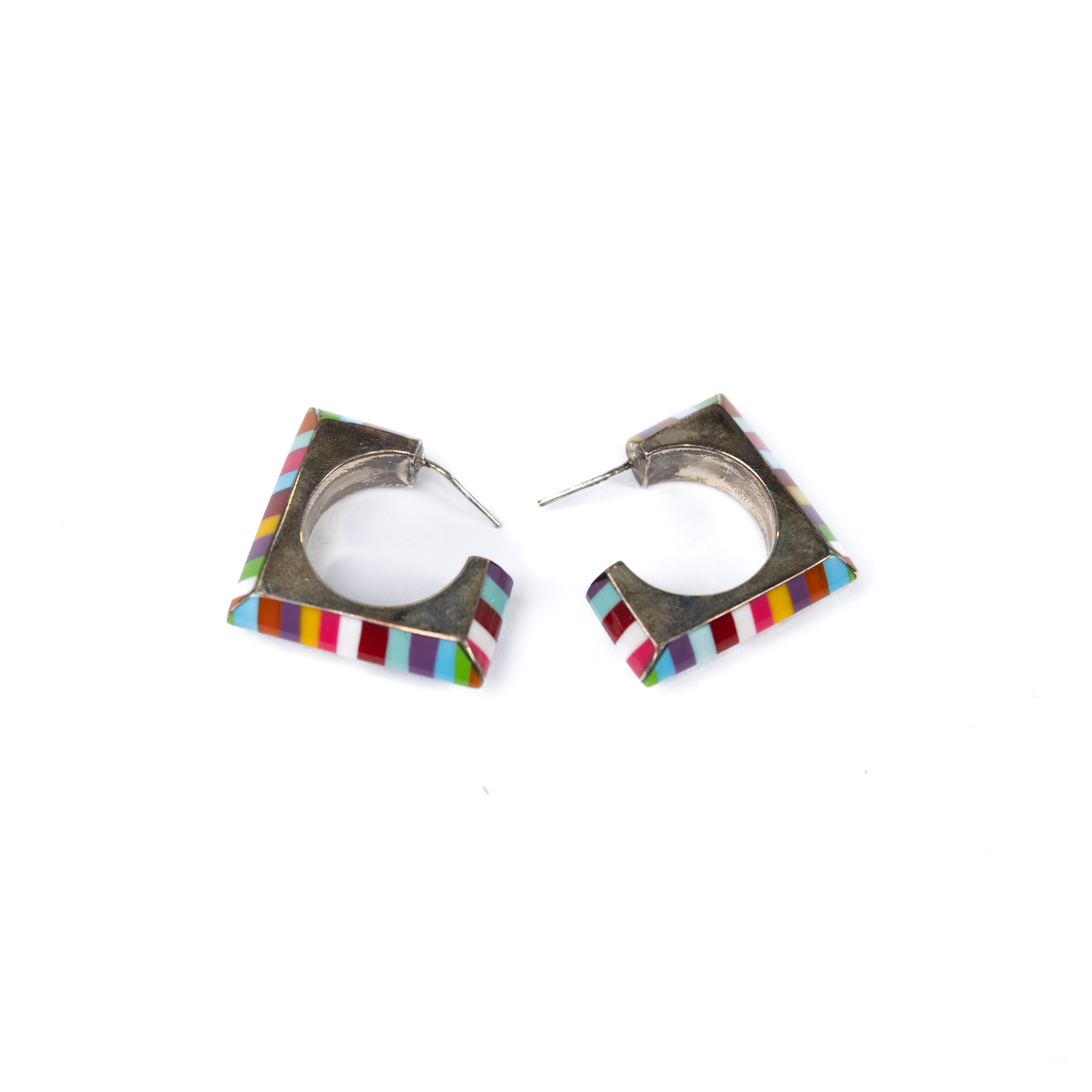 Women's Rhoda Handmade Square Rainbow Earrings 