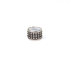 Women's Rhoda Silver Handmade Large 3 Row Ball Stacker Ring 