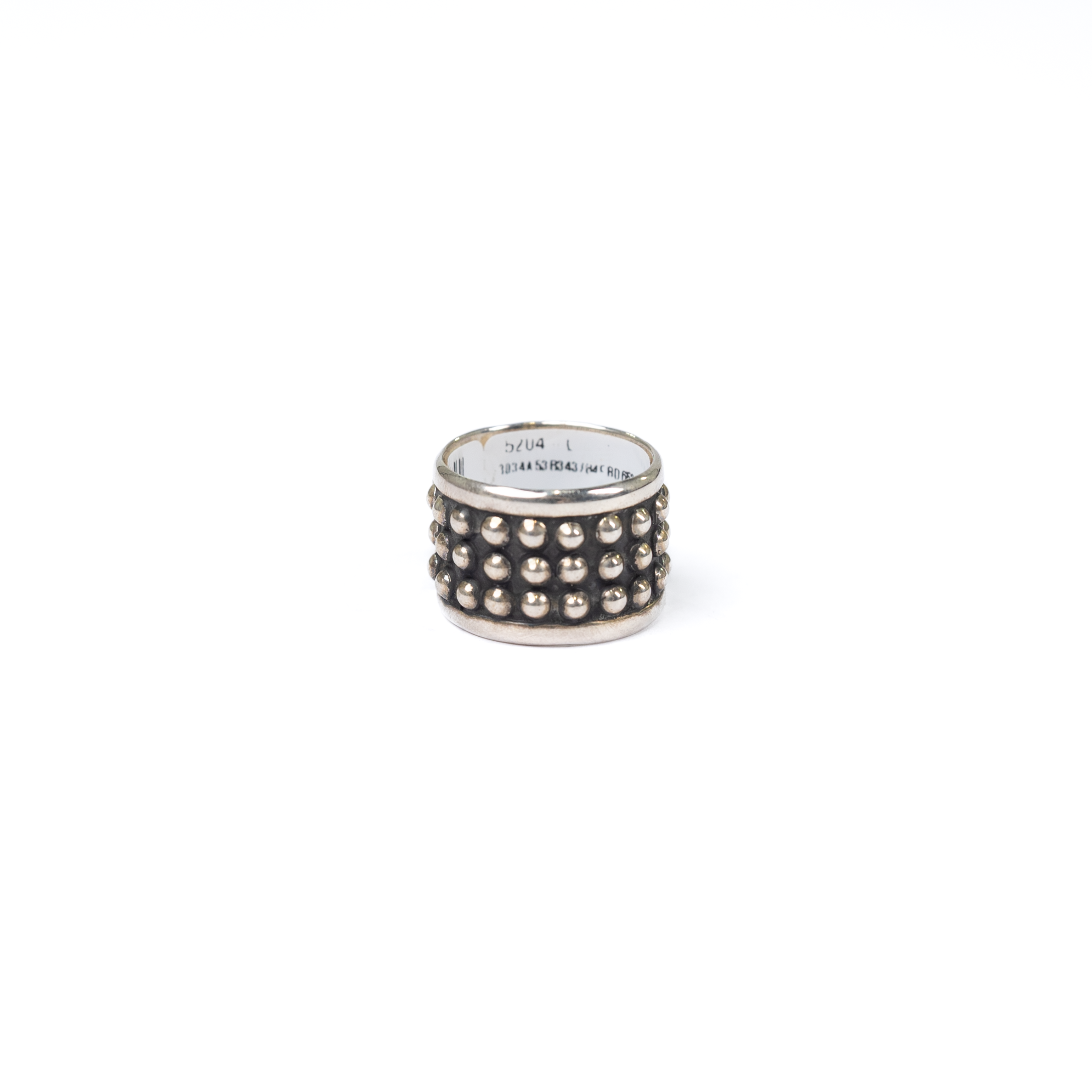 Women's Rhoda Silver Handmade Large 3 Row Ball Stacker Ring 