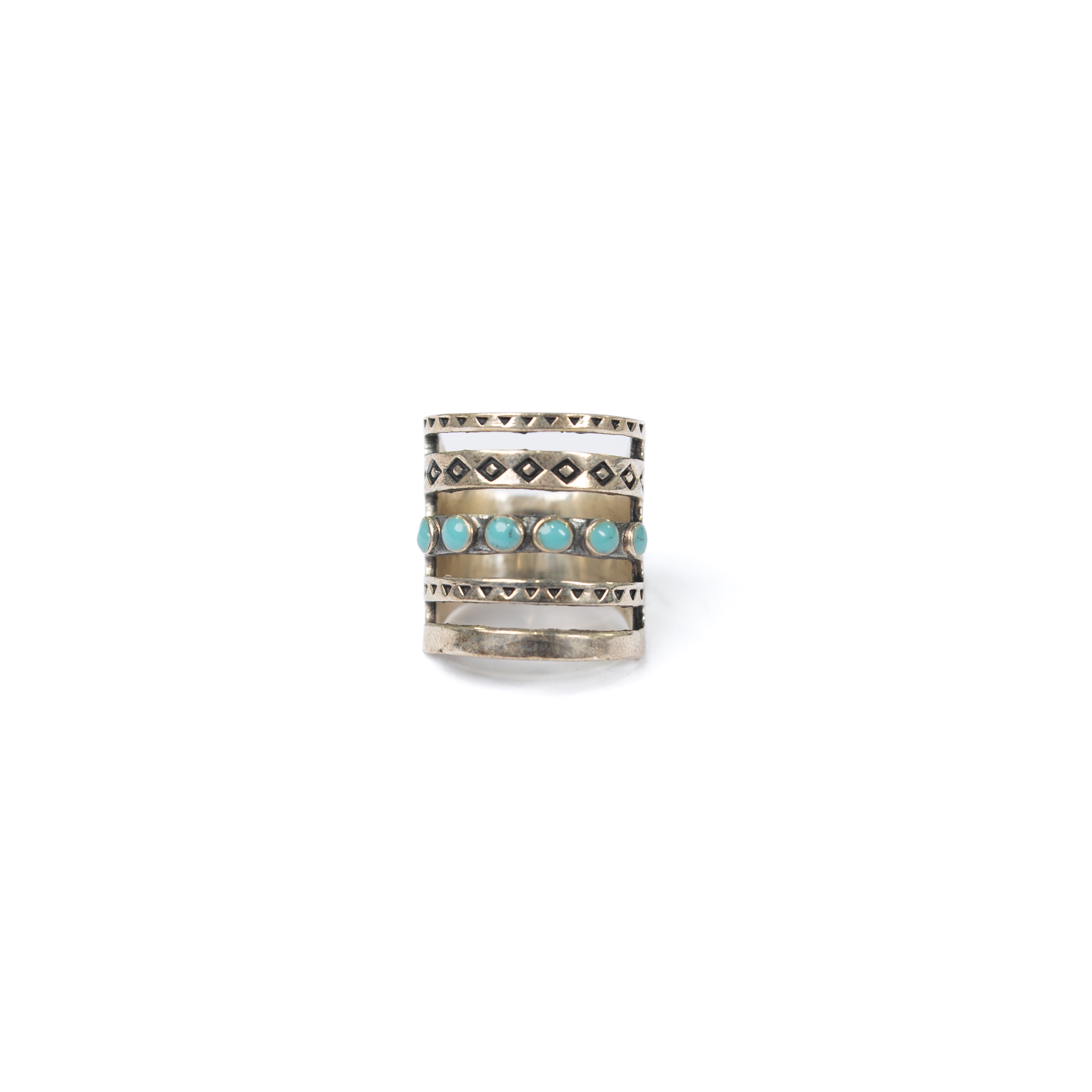 Women's Rhoda Handmade Silver Multi Line Stacker Ring 