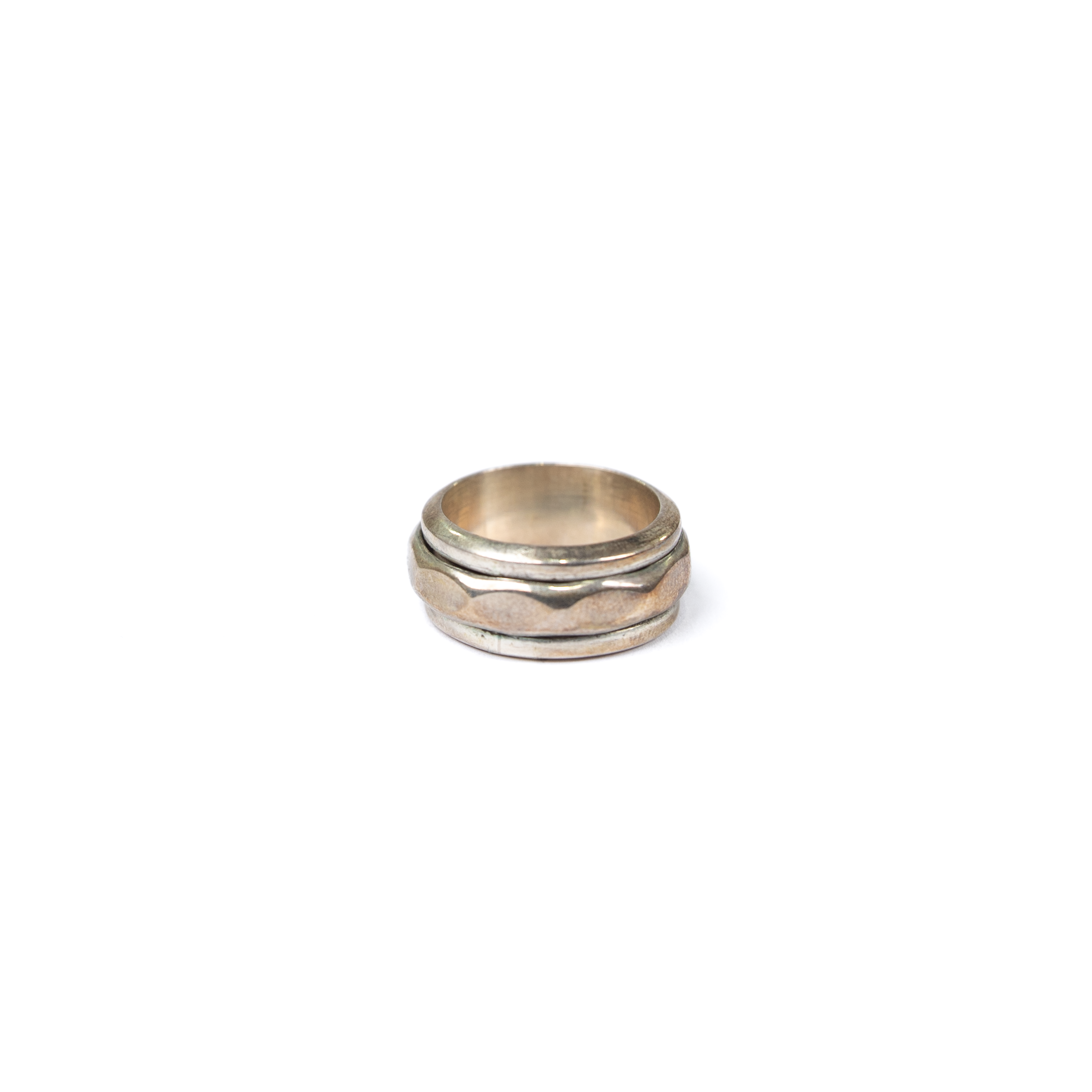 Women's Rhoda Silver Handmade Hammered Spinner Stack Ring 