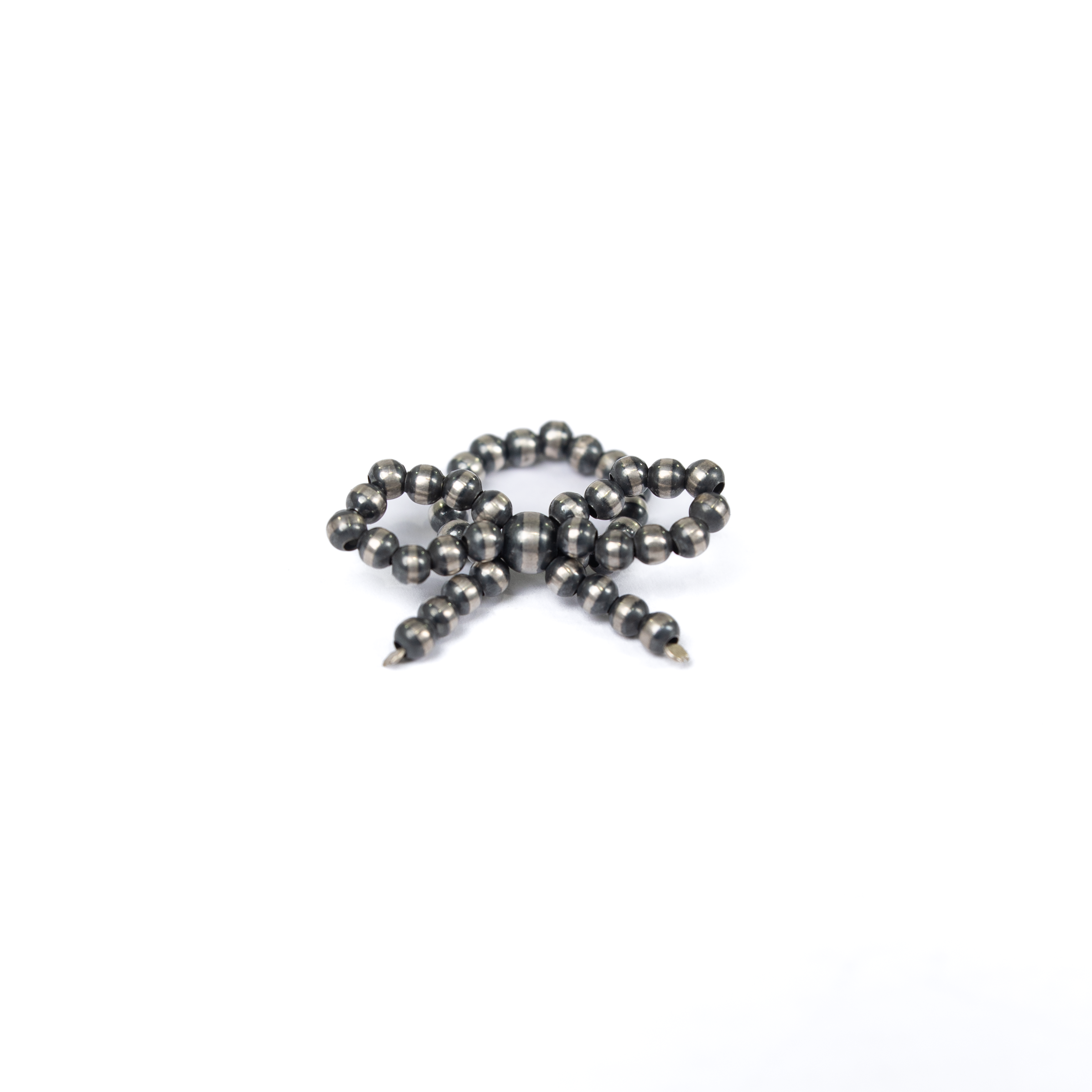 Women's Rhoda Handmade Silver Bow Navajo Pearl Stretch Ring 