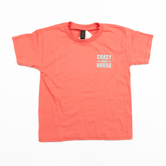 Youth Crazy House Coral and Mint Stacked T-shirt