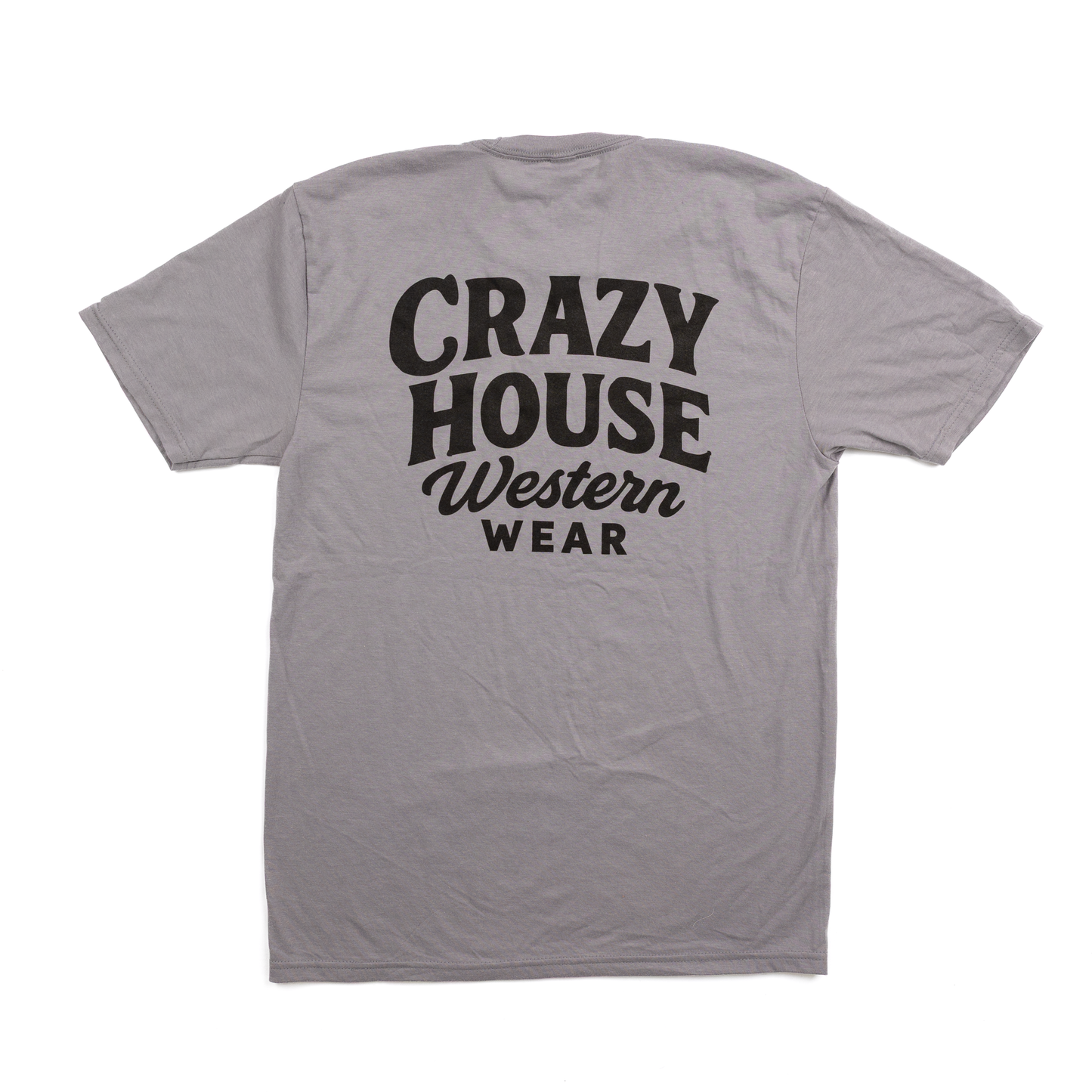 Crazy House Storm Cloud Gray Script T-shirt