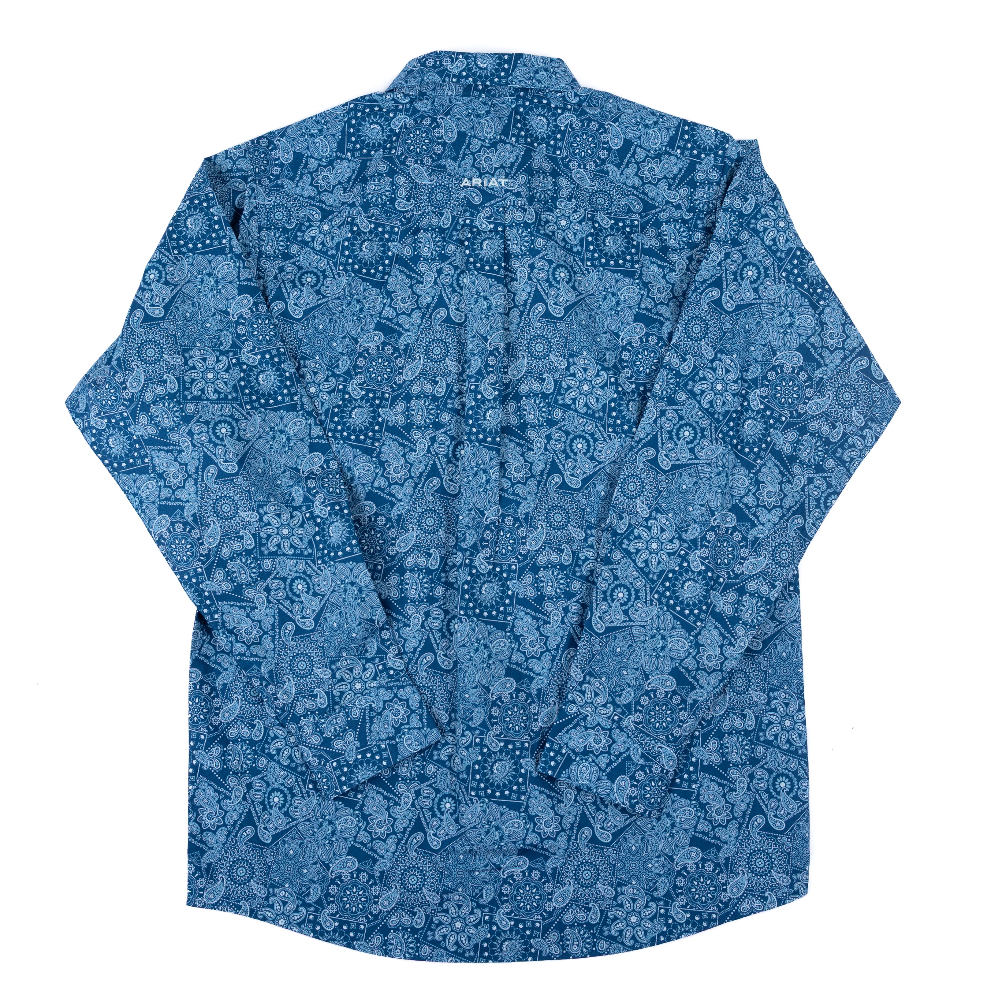 Men's Ariat Jorge Blue Paisley Long Sleeve Button Up Shirt 10071037