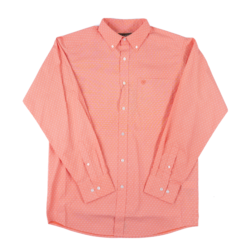 Men's Ariat Jerry Emberglow Speckled Print Long Sleeve Shirt 10071610