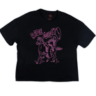 Women's Howdy Hanny Black and Pink Ride West Crop T-shirt 