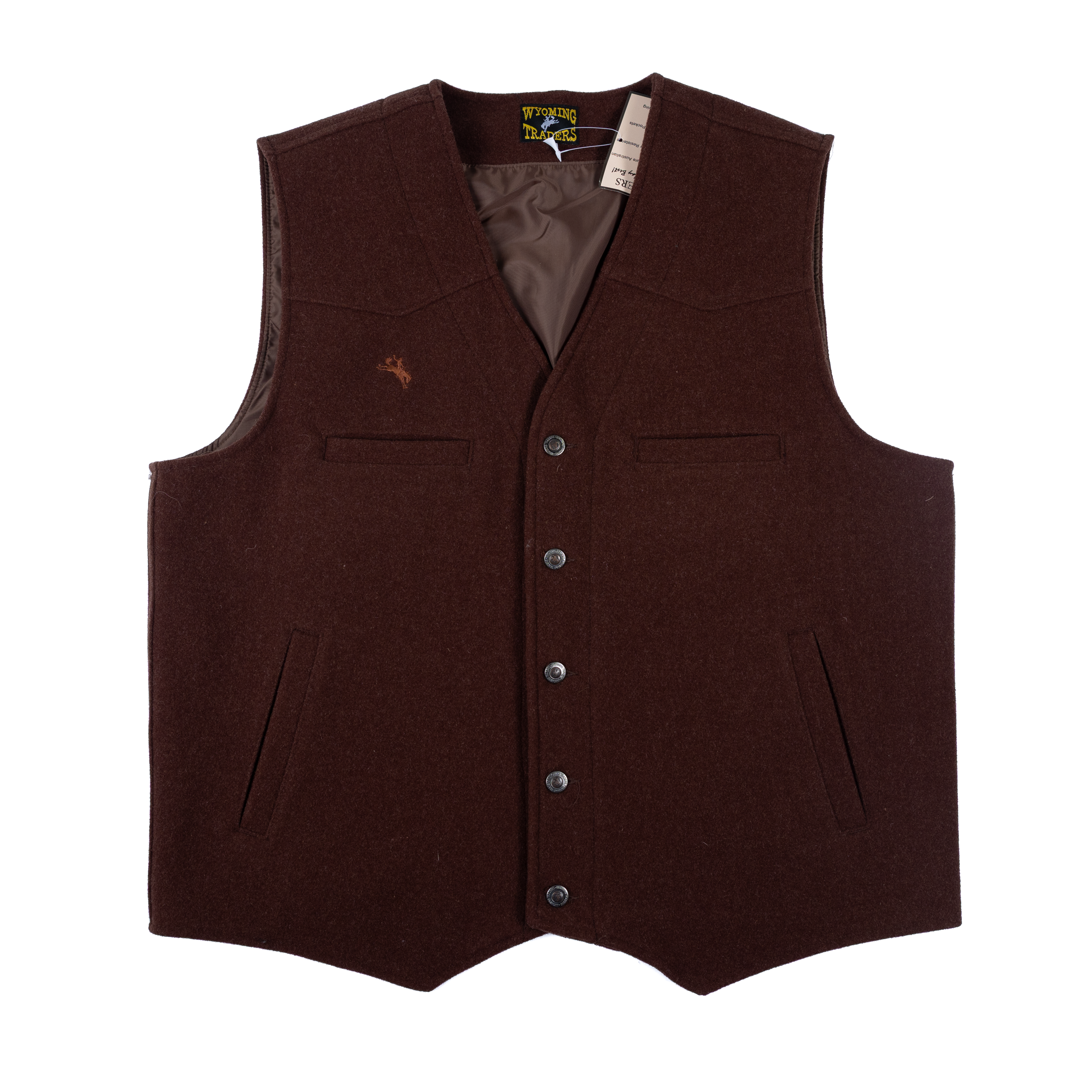 Men's Wyoming Traders Brown Wool Vest VBR