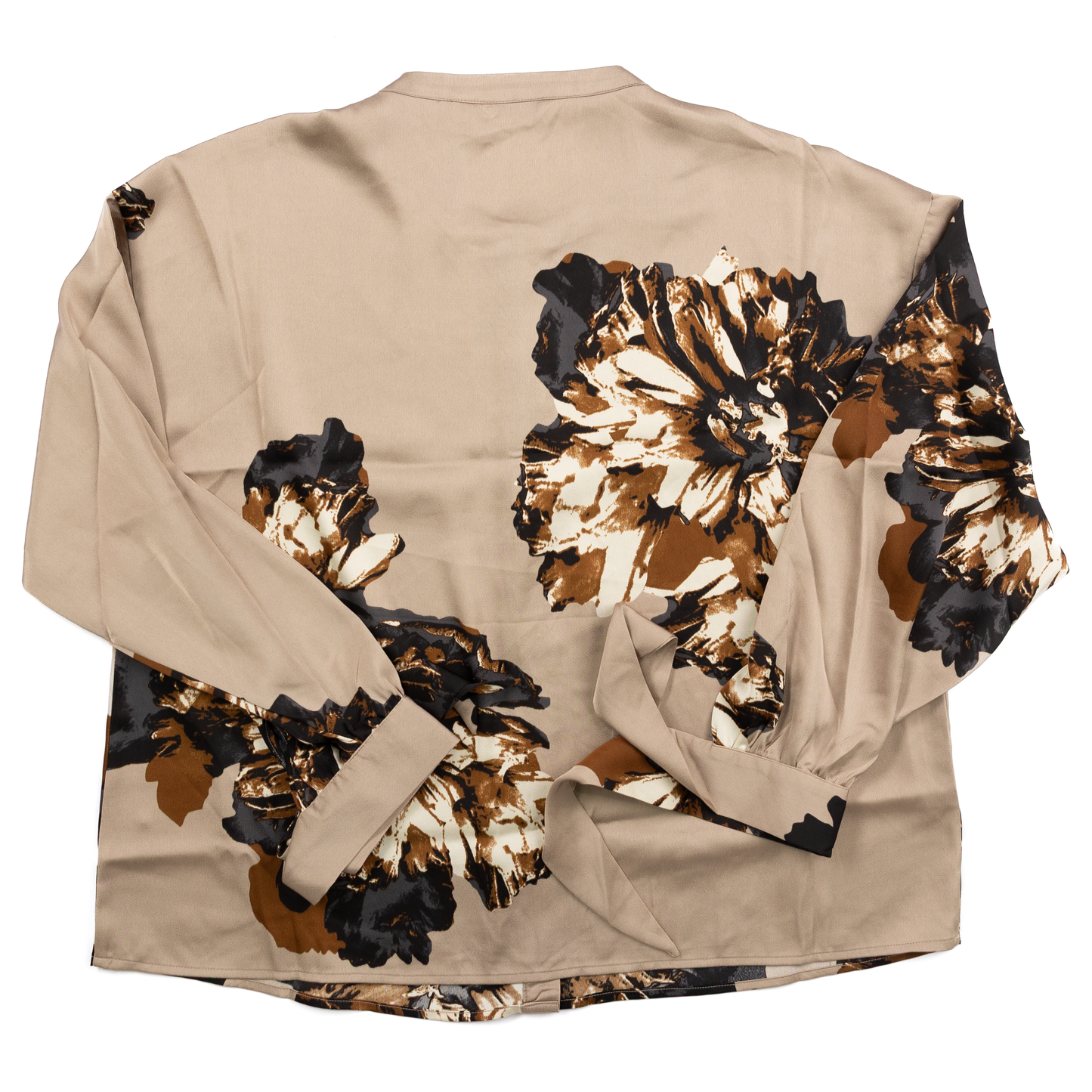 Women's B.Young Brown Colorblock Button Up Bow Blouse