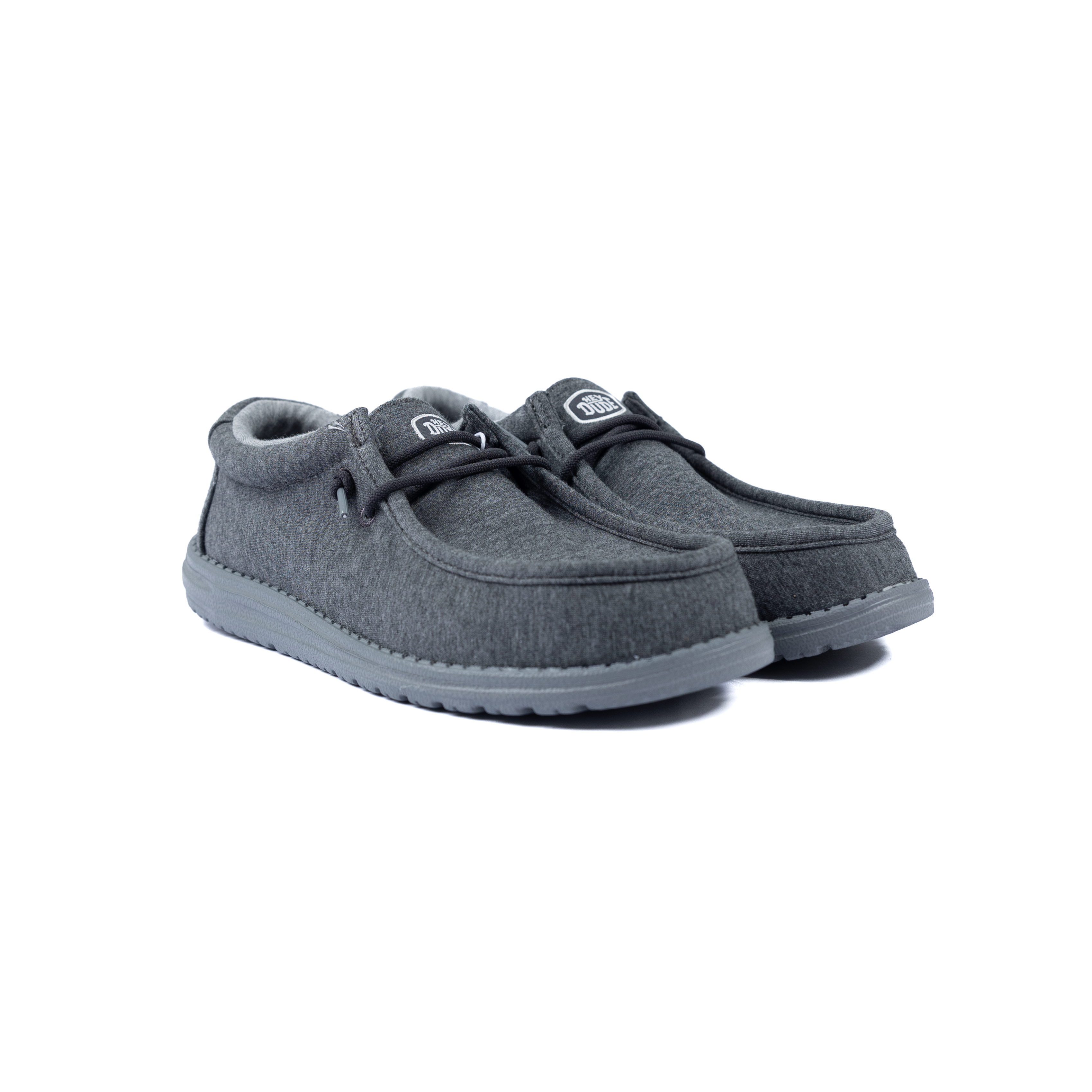 Men's Hey Dude Charcoal Wally Stretch Jersey Shoes 45433-025