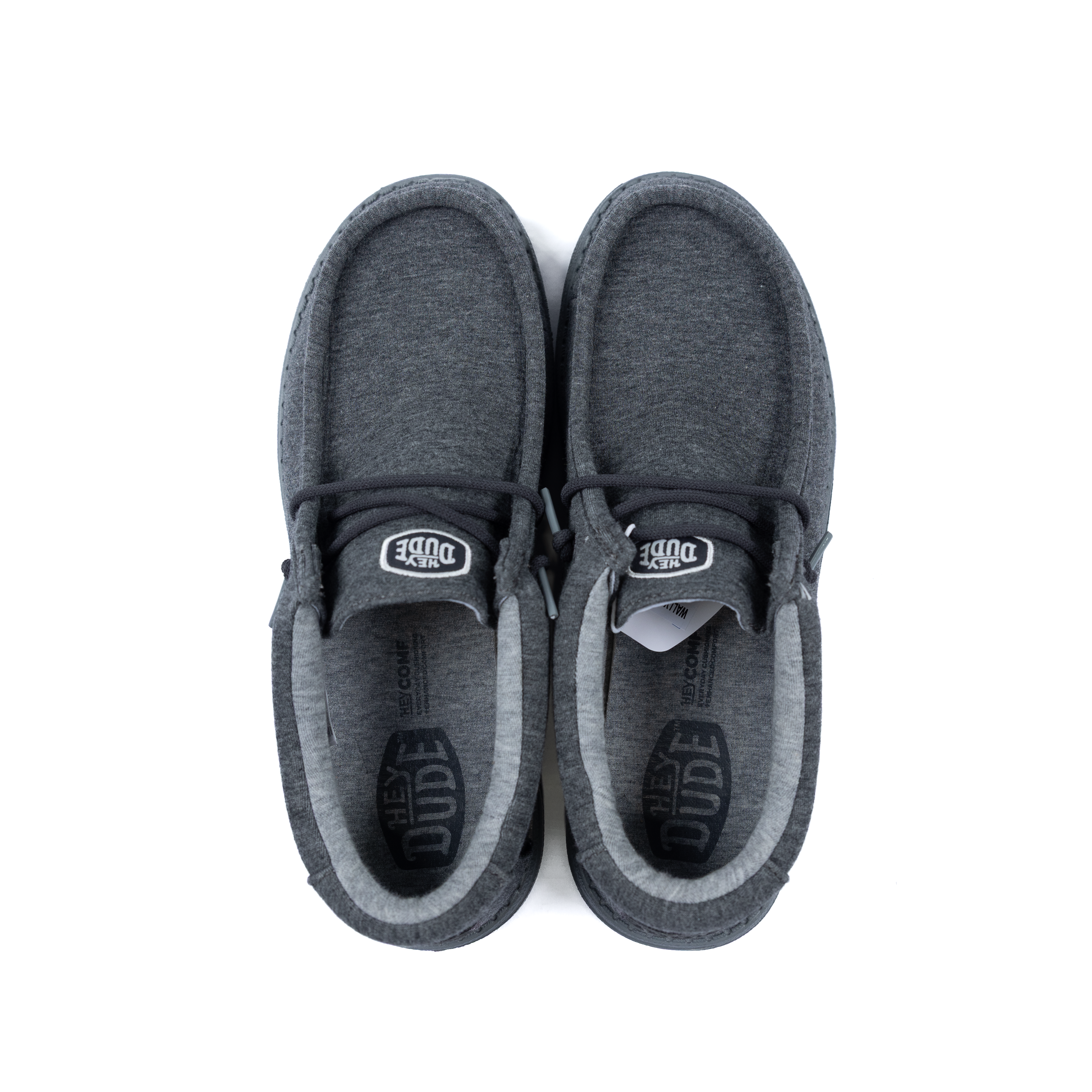 Men's Hey Dude Charcoal Wally Stretch Jersey Shoes 45433-025