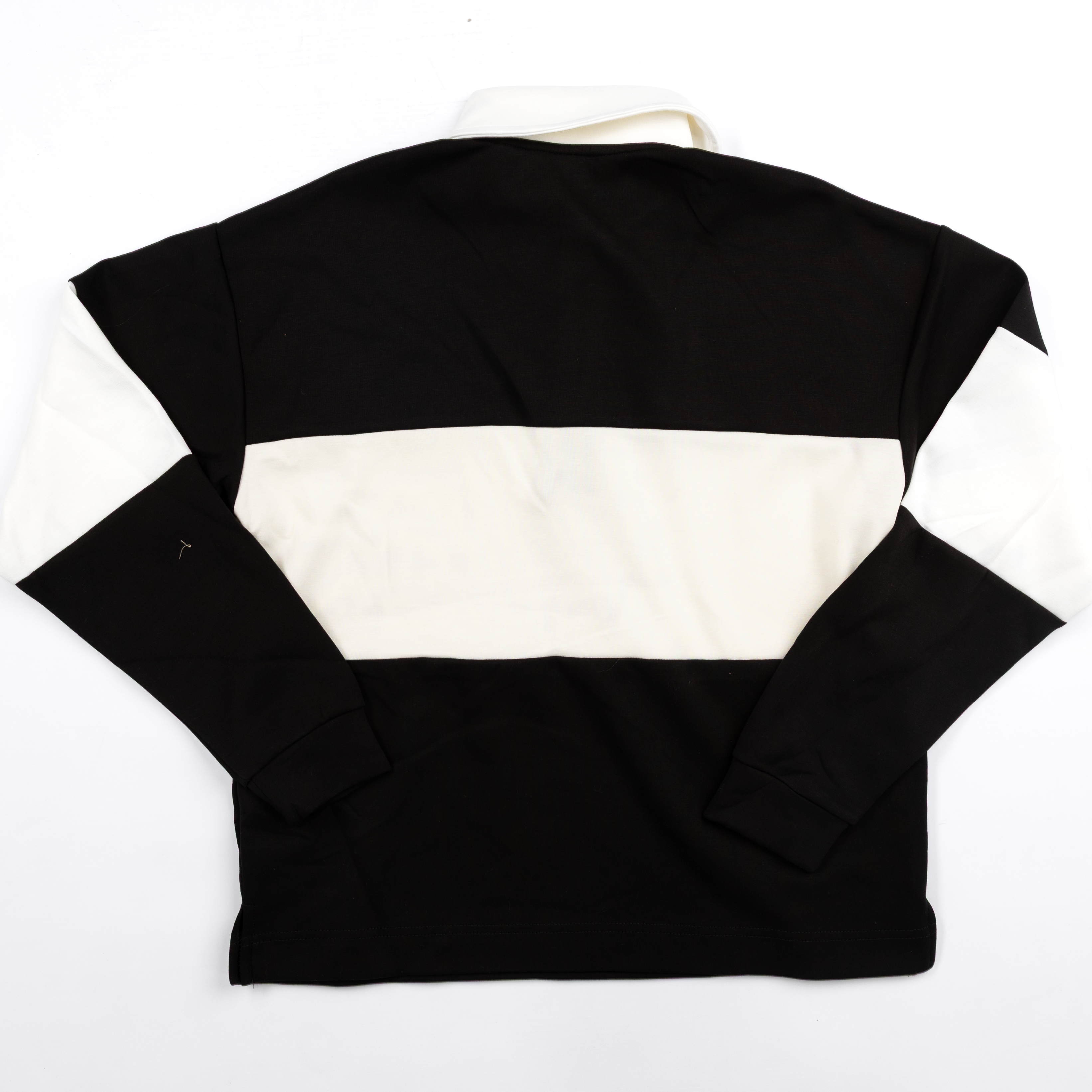 Women's B.Young White and Black Contrast Polo Pullover 