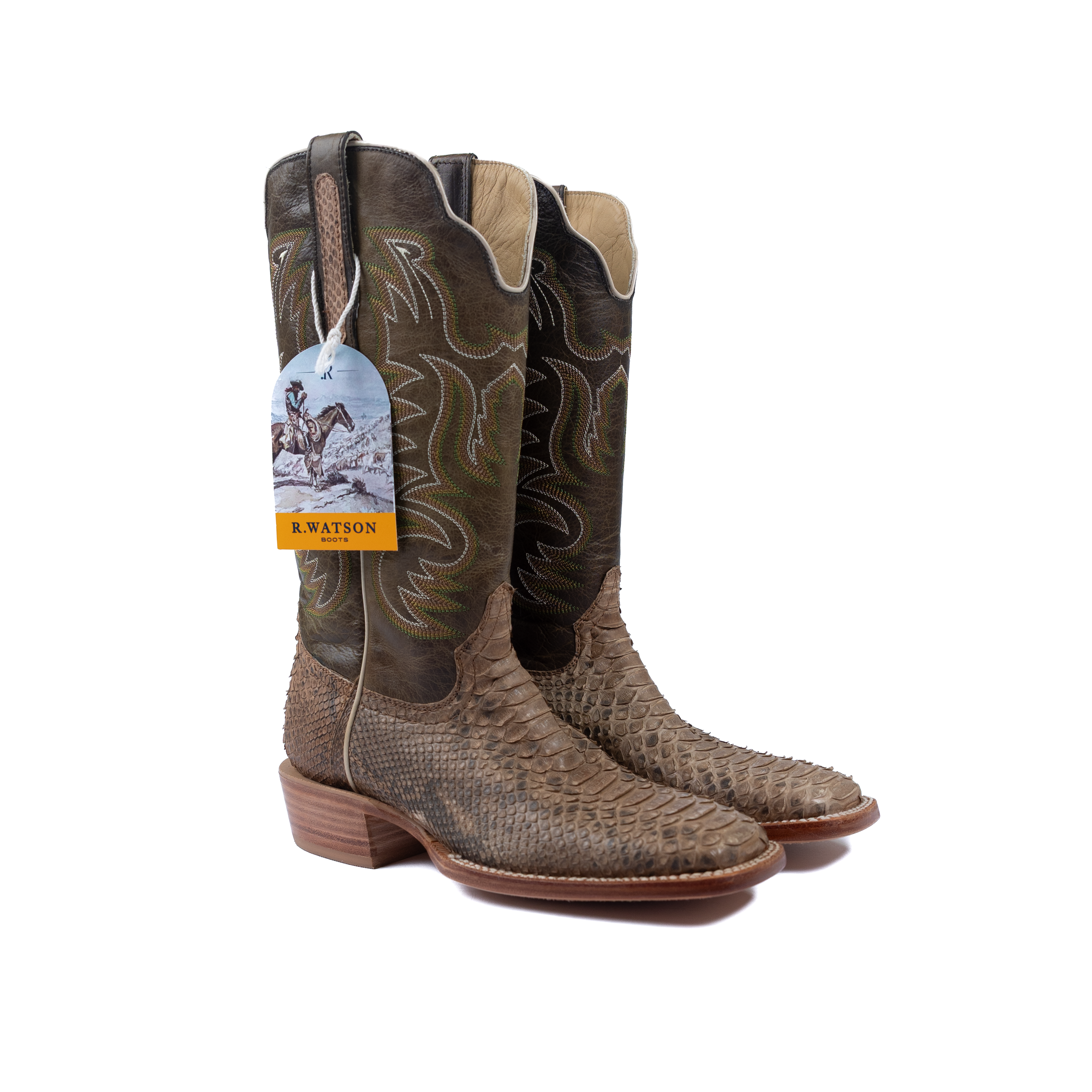 Men's R. Watson Python Wide Square with 13″ Carbon Damiana Cowhide Top RW7911-2