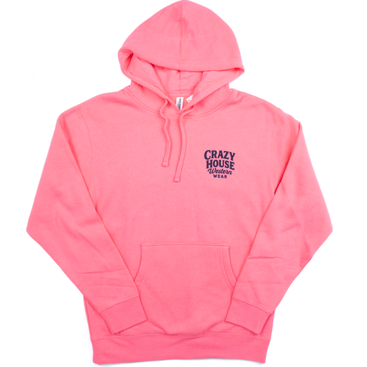 Crazy House Neon Pink Script Hoodie 