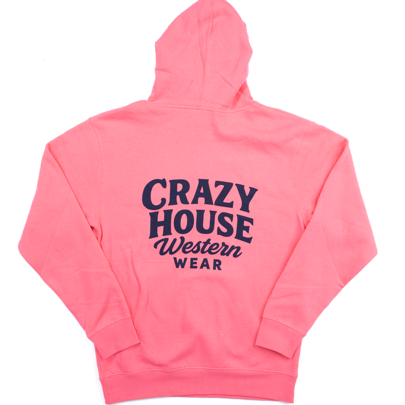 Crazy House Neon Pink Script Hoodie 