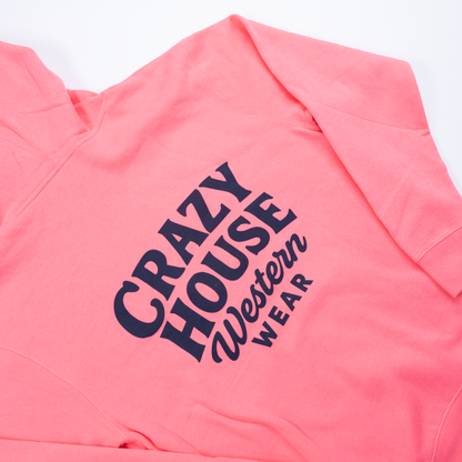 Crazy House Neon Pink Script Hoodie 