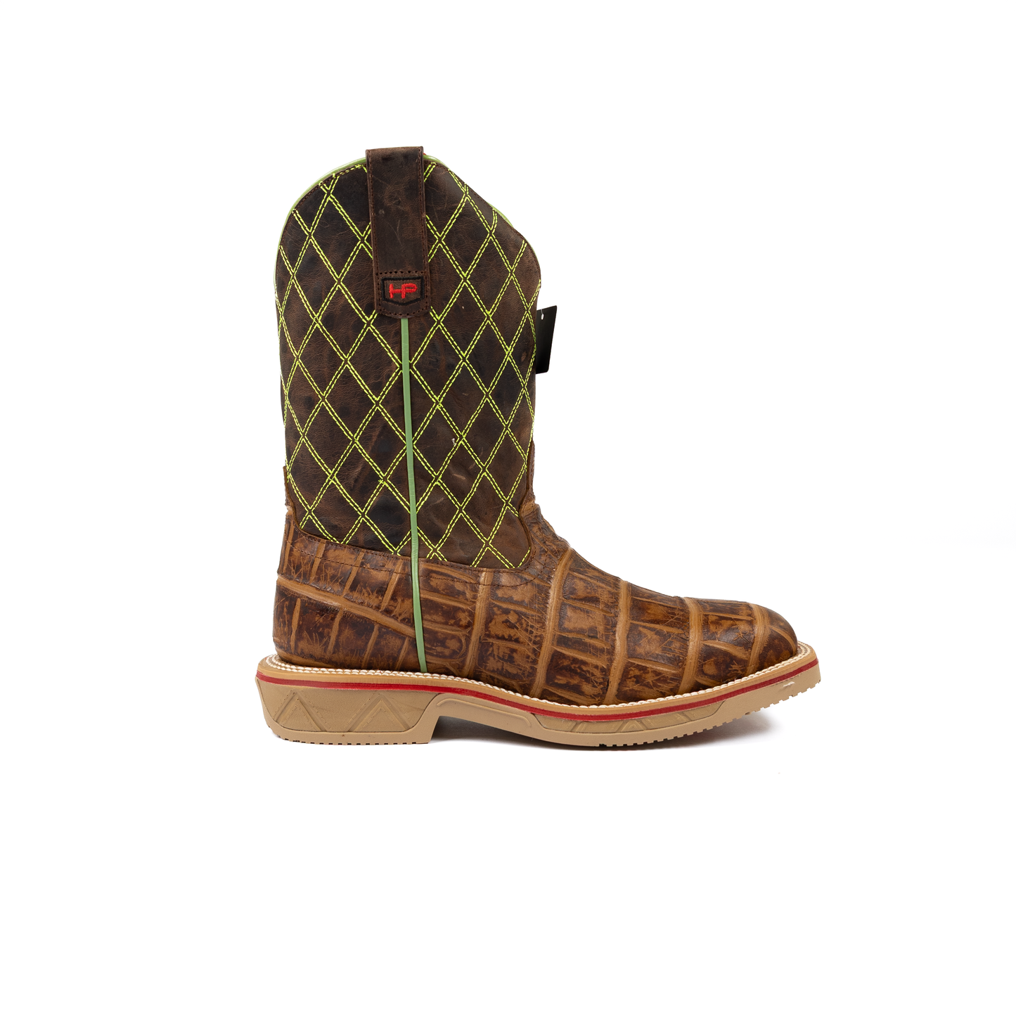 Men's Horse Power Saddle Gator Print Steel Toe Work Boots HPW2518